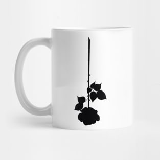 Black Upsidedown Rose Mug